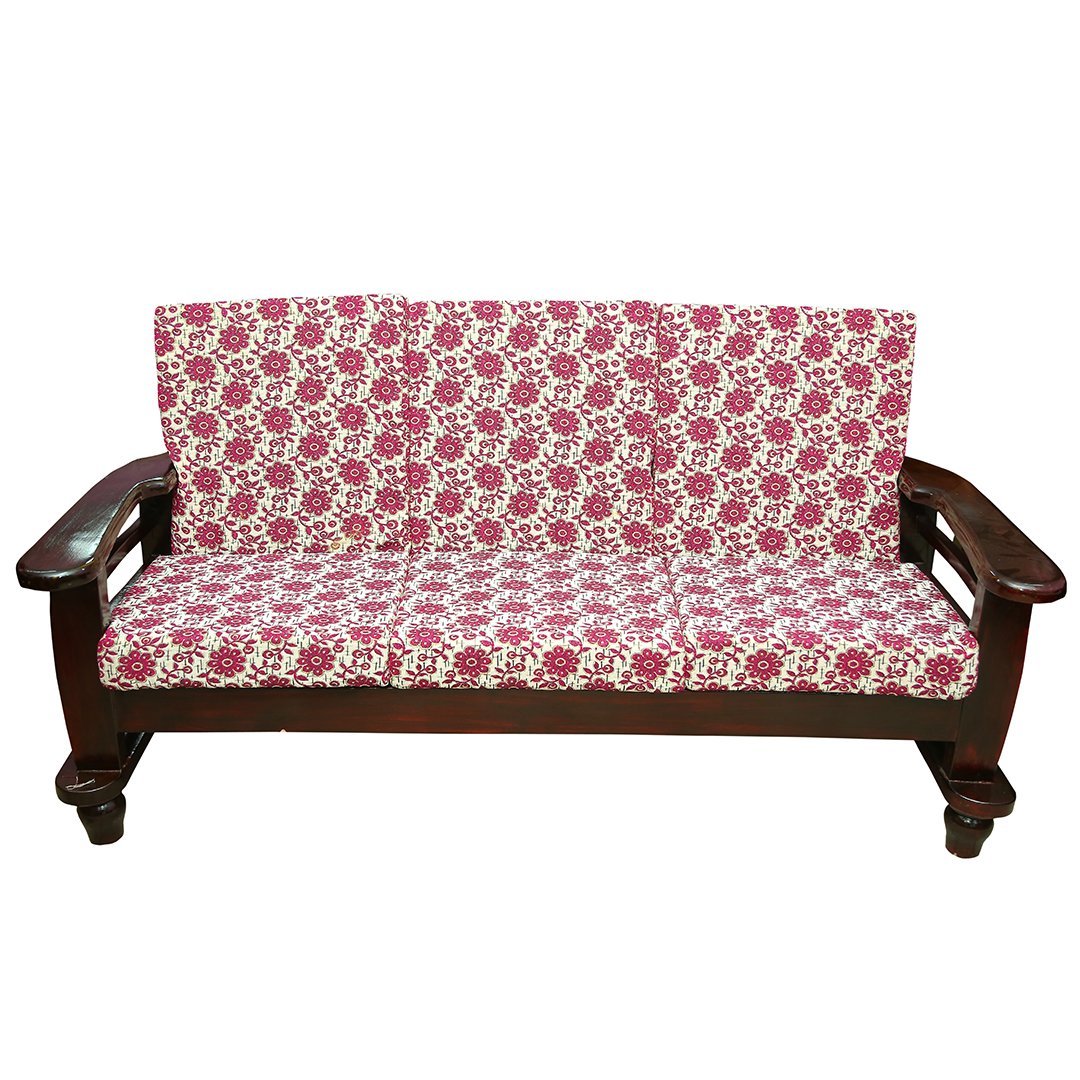 Wooden sofa set (3+1+1)with Cushion - Sri Ganesan Furniture