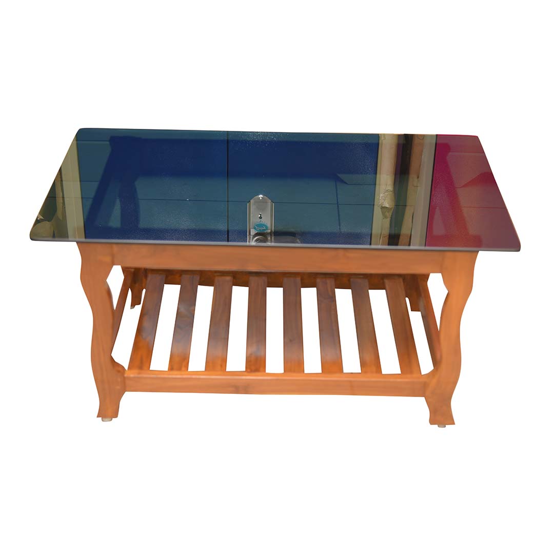 Wooden/Glass Teapoy - Sri Ganesan Furniture