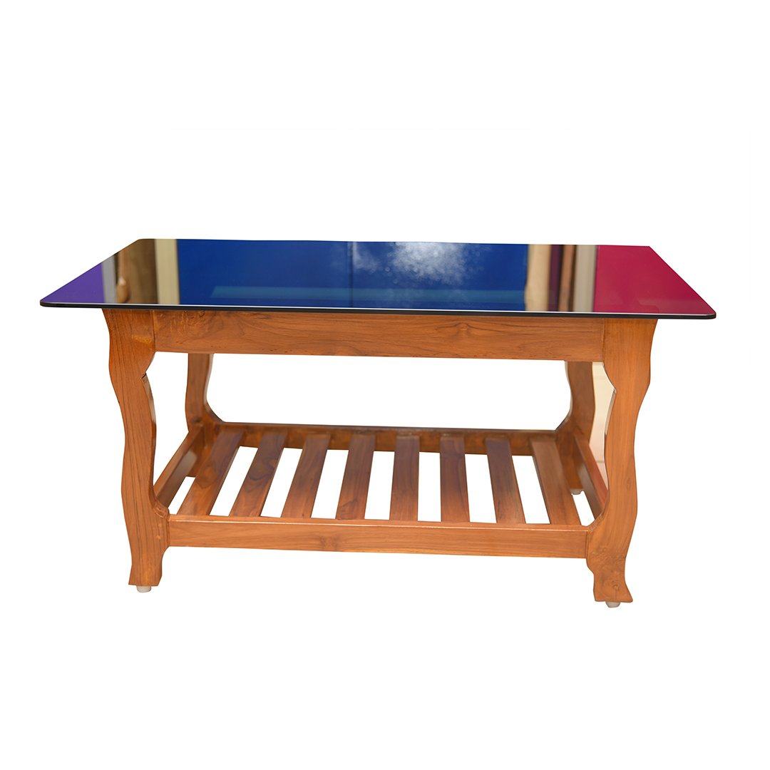 Wooden/Glass Teapoy - Sri Ganesan Furniture