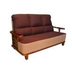 Teak Wooden Sofa With Cushion - Side View