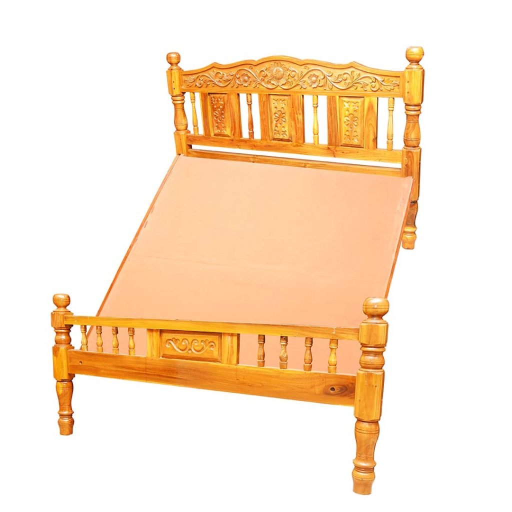 Wooden Cot Carving model - Sri Ganesan Furniture