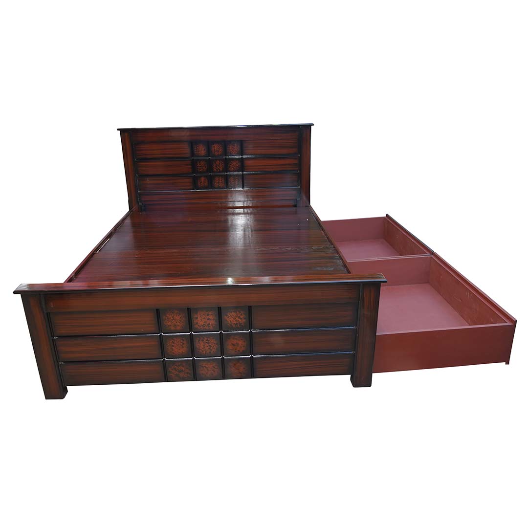 Drawer Storage Wooden Queen size Cot - Sri Ganesan Furniture