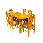 Wooden Dining Table 6 Chairs - Right View