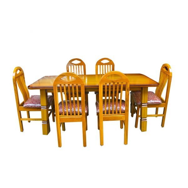 Wooden Dining Table 6 Chairs - Top View