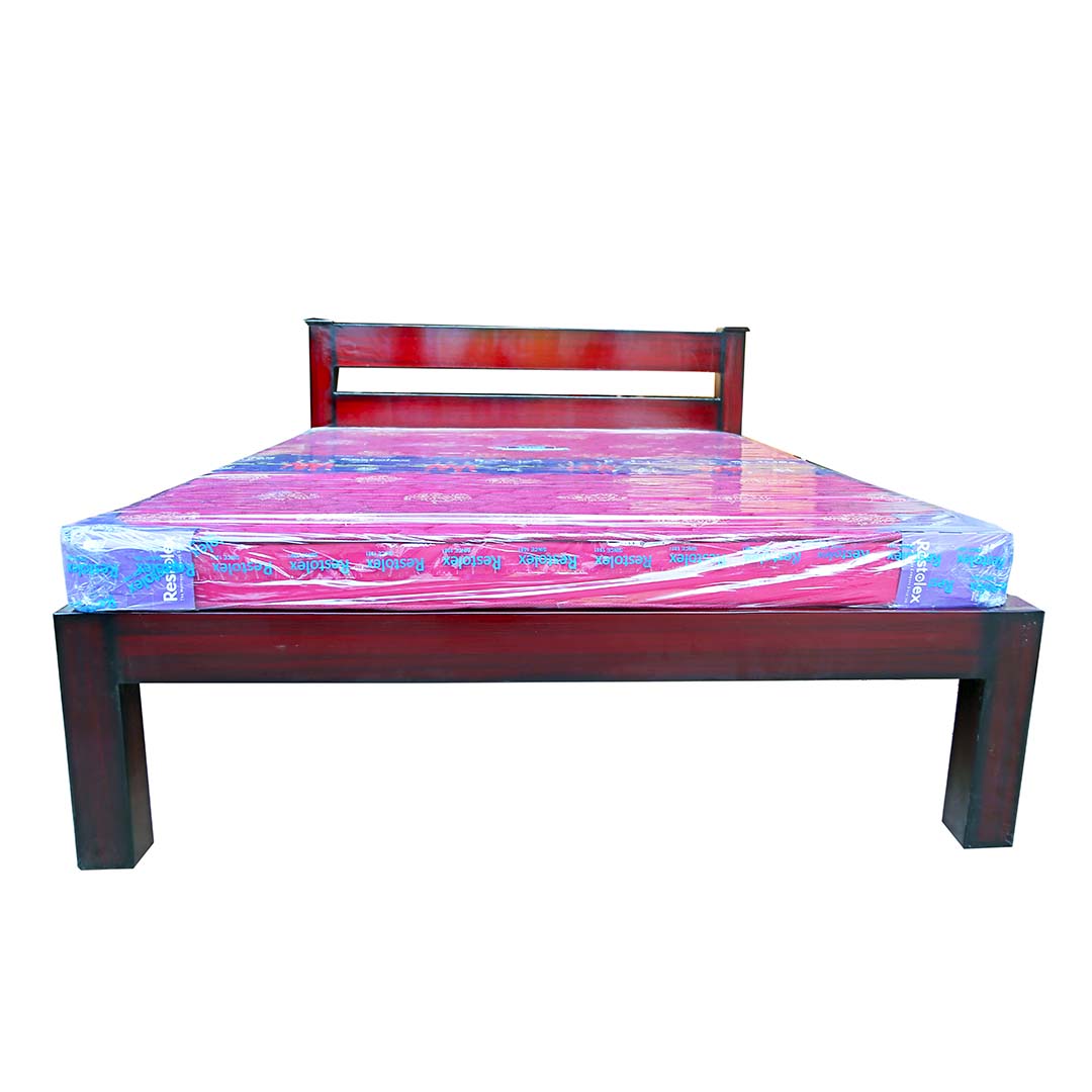 Teakwood Cot with Cushion - Top View