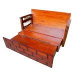 Teakwood Sofa Cum Bed - Right Side Drawer Open