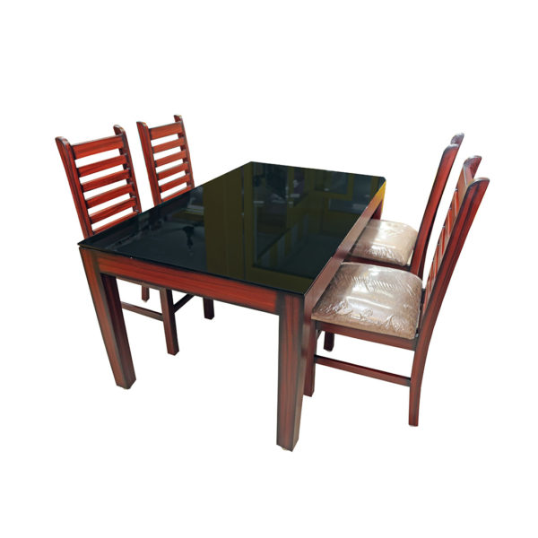 Four Chair Dining Table with Glass Top - Right