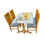 Glass Dinning Table with chair -Front View