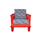 Padauk color sofa chair with cushion - Front View