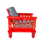 Padauk color sofa chair with cushion - Left View