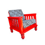 Padauk color sofa chair with cushion - Side View