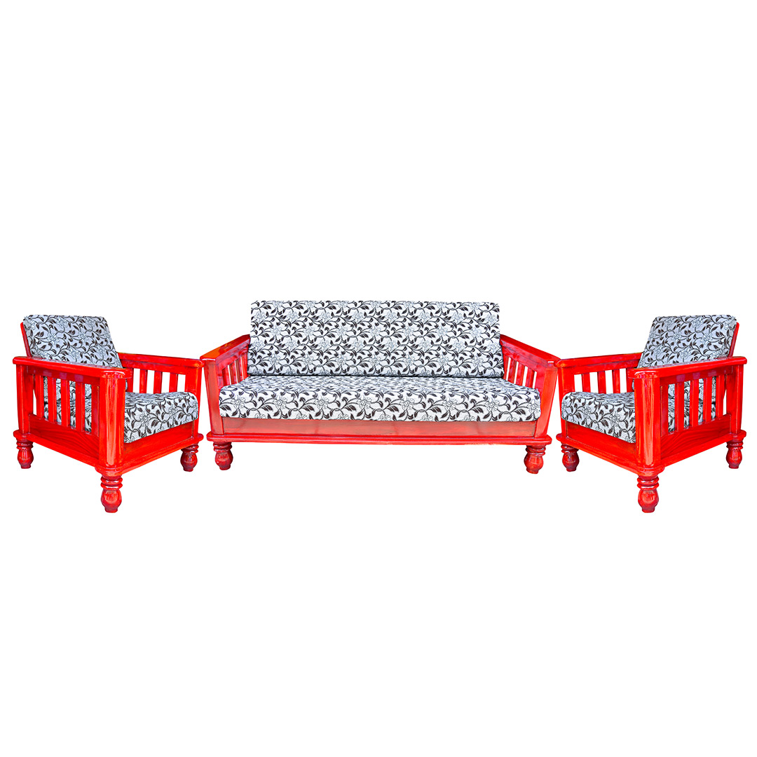 Padauk color sofa set with cushion - Full Set