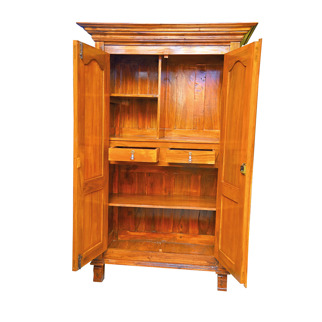 Wooden Almirah Plain Model Sri Ganesan Furniture   Wooden Almirah Plain Model Double Door Open 