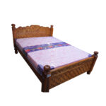 DRM WOODEN COT with Mattress Sideview-1