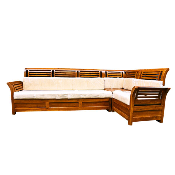 L Model Nigerian Teakwood Sofa Sri Ganesan Furniture