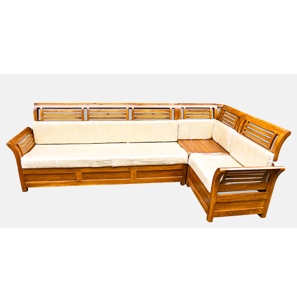 L Model Nigerian Teakwood Sofa Sri Ganesan Furniture