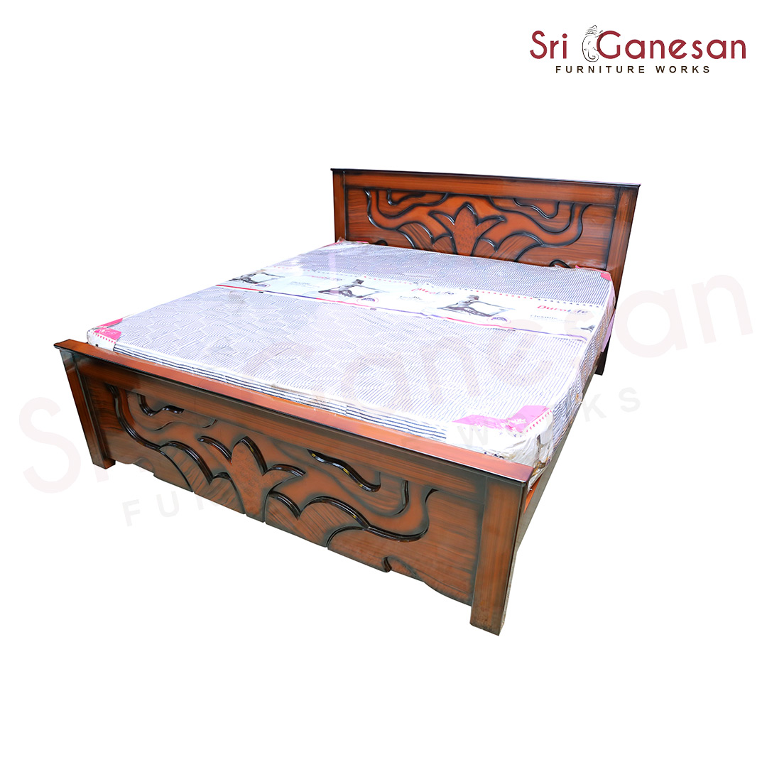 Royal Model King Size Cot With Mattress-front